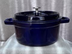 STAUB ピコ・ココット ラウンド ブルー系 鋳鉄 鍋 22センチ - メルカリ