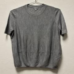 COS 美品 COS 100%WOOLグレー　XS 半袖ハイゲージニット グレー