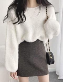SHEIN モヘア ニット ホワイトのサムネイル