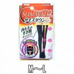 スリムウォークサイズダウンタイツM～Lブラック内もものすき間ボディメイク美脚のサムネイル