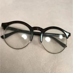 伊達メガネ 丸眼鏡 ブラックのサムネイル