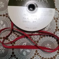 핸드메이드용 그로그런 리본 빨강 6mm 폭 3m분 B-37