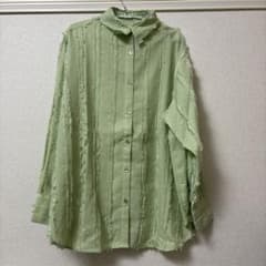 AZUL BY MOUSSY フリンジデザイン 長袖シャツ ライトグリーンのサムネイル