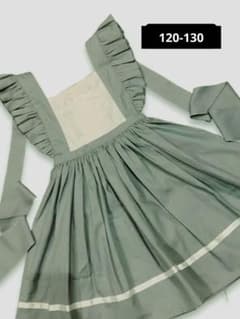 ハンドメイド　ワンピース　エプロンワンピース　ドレス　120　130のサムネイル