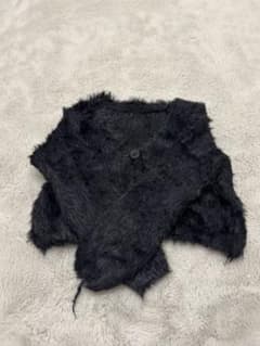 nugu クロップド丈カーディガン　黒のサムネイル