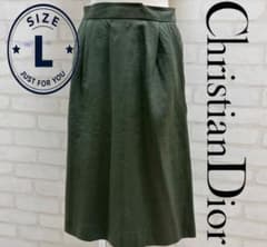 ☆美品☆ Christian Dior 膝丈 スカート オリーブ Lサイズ - メルカリ