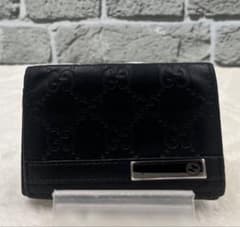 GUCCI グッチ 名刺入れ カードケース GGシマエンボス ブラック　レザーのサムネイル