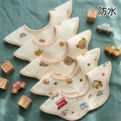부드러운 베이비 스타일 방수 360도 거즈 소년 식사 앞치마 식사 스타일 스타킹 칼라 S