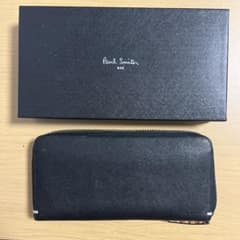 【美品】Paul Smith 長財布 ラウンドジップ ストローグレイン レザーのサムネイル