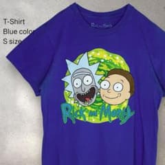 【US古着】アメカジ Tシャツ 半袖 Sサイズ ブルー RickandMortyのサムネイル
