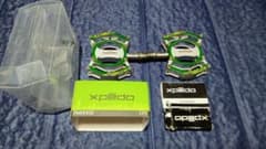 Xpedo XCF07AC フラットペダル シルバー/グリーン ＊新古品開封済
