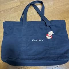familiar ネイビー トートバッグ クマ刺繍 - メルカリ