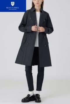 美品 ブルーレーベル クレストブリッジ ライナー付トレンチコート 紺