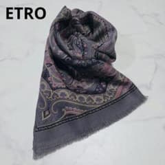 極美品✨ETRO エトロ ウール&シルク ストール ペイズリー イタリア製