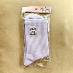 【新品】ちいかわ モモンガ 刺繍クルーソックス パープルのサムネイル