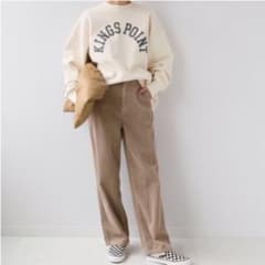 製品染めコーデュロイストレートパンツのサムネイル