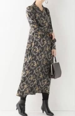 【新品・タグ付】IENA イエナ スクエアネック七分袖ロングワンピース M 花柄 IENA - 【IENA】スクエアネックジョーゼットドレスの通販 by