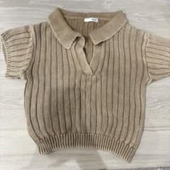 GYDA 半袖 ニット ポロシャツ ベージュ