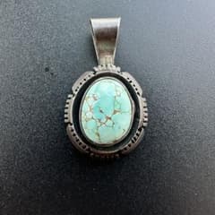 NAVAJO Fred Peters ターコイズネックレス SILVER925 Navajo Fred peters ナンバーエイトターコイズ ネックレス - メルカリ