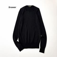 Drawer ドゥロワー 18Gカシミヤシルクリブクルーネックニット 875