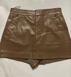 ZARA ブラウン レザー スコートのサムネイル