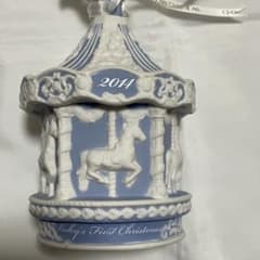 ウェッジウッドオーナメント2015年 メリーゴーランド　カルーセル　ブルー Wedgwood Baby's First Christmas 2015
