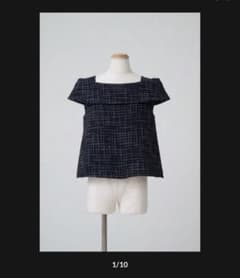 elu. Aurora blouse 2Way -tweed navy- - メルカリ