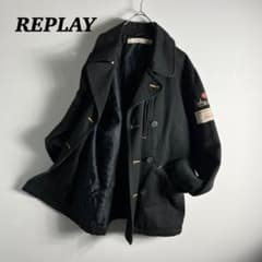 REPLAY リプレイ ミリタリージャケット ヘリンボーン ブラック ダブル m82670008064_1.jpg?1729090091