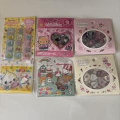 平成レトロ♡ キャラクター おはじきシール 5点　まとめ売りのサムネイル