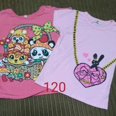 120 Tシャツ  2枚セット  ピンクのサムネイル