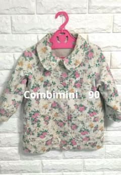 スプリングコート　Combimini　花柄　オフホワイト　90　100　美品のサムネイル