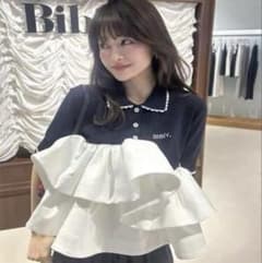 新品 bibiy.ネイビーポロペプラムトップス ふんわり 2025ss - メルカリ