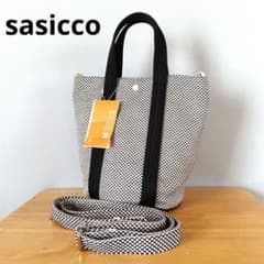 新品タグ付◇sasicco ショルダーバッグ トート 2WAY バケツ型 刺し子 