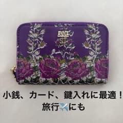 ANNA SUI コインケース 小銭入れ パープル ローズ柄のサムネイル