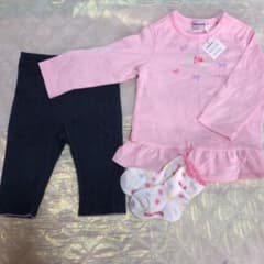 ミキハウス　まとめ売り　ロンT ズボン　靴下　新品　女の子のサムネイル