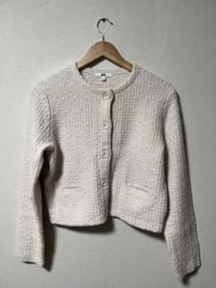 UNIQLO ユニクロ　ニットジャケット ホワイト M