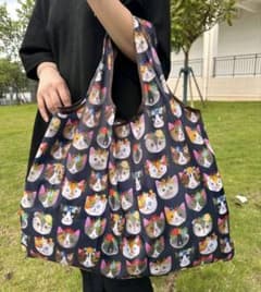エコバッグ 2個 猫柄 大容量のサムネイル