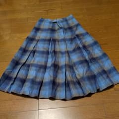 青系チェック柄ロングスカート サイズ12のサムネイル