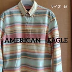 AMERICAN　EAGLE　長袖ボーダーシャツ　M 綿100％　プルオーバーのサムネイル