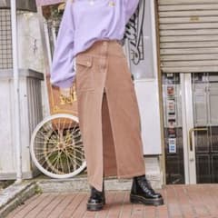 jouetie カラーステッチフロントスリットスカパン ブラウンのサムネイル