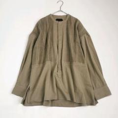 完売品【美品✨】フィータ コットンバンドカラー切替シャツ ピンタック インド綿 完売品【美品✨】フィータ コットンバンドカラー切替シャツ