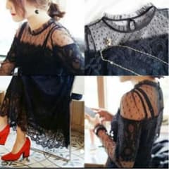 総レース　黒　ドレスのサムネイル