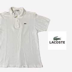 フランス製 CHEMISE LACOSTE ポロシャツサイズ5 白フレラコ鹿の子 フランス製 CHEMISE LACOSTE ポロシャツサイズ5 白フレラコ鹿の子