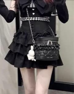 HONEY MEW ハニーミュウ ティアードフリルスカート ブラック f - メルカリ