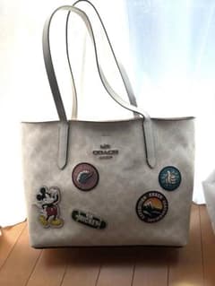 希少レアCOACH ディズニーコラボ ミッキーワッペン付きトートバッグ 