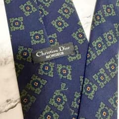Christian Dior ネクタイ ネイビー 紫陽花のデザイン ディオール