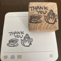 消しゴムはんこ　「thank you」　紅茶ポット・カップのサムネイル