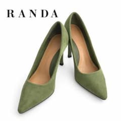 RANDA ランダ ピンヒールパンプス グリーン 緑 スウェード 23.5cmのサムネイル