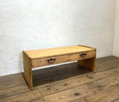 1815 ヴィンテージ　木肌色の木製文机　ローテーブル　陳列台　古道具　レトロ 1815 ヴィンテージ 木肌色の木製文机 ローテーブル 陳列台 古道具