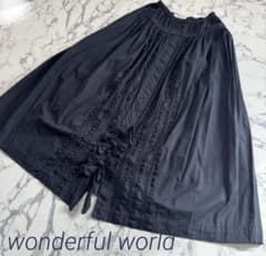 ⭐︎未使用ワンダフルワールド黒リボンスカート ⭐︎未使用ワンダフルワールド黒リボンスカート - メルカリ